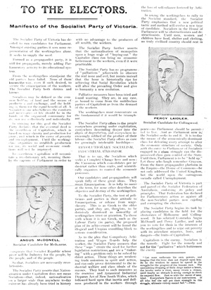 Socialist election manifesto