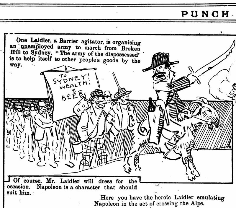 Cartoon of the march on Sydney