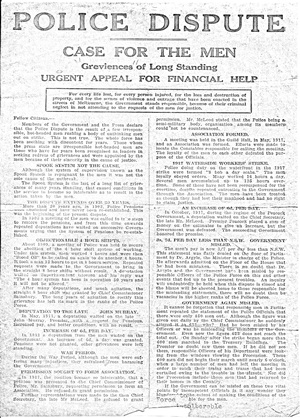 Police strike leaflet