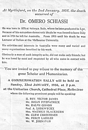 Omero Schiassi memorial