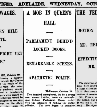 Unemployed demo at Parliament 1908